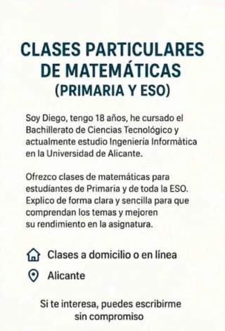 Clases particulares Matemáticas