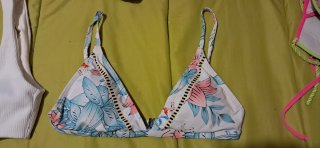 Bikini estampado floral Bikinis blanco tipo top