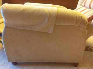 Sillón orejero reclinable tapizado en tela, pack 2