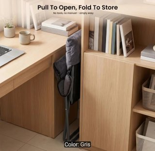 Silla plegable confort salón/jardín gris