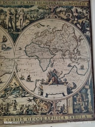 Cuadro Mapa Antiguo Vuelta al Mundo