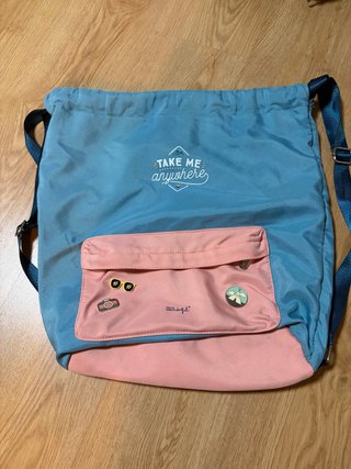 Mochila Mr. Wonderful azul y rosa