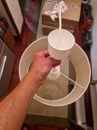 Lámpara de techo tela blanca