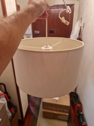 Lámpara de techo tela blanca