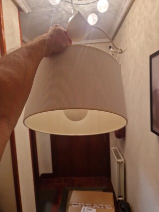 Lámpara de techo tela blanca