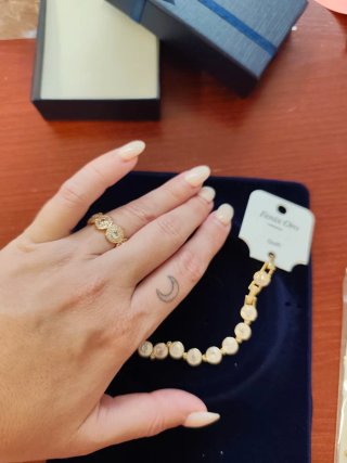 Conjunto Anillo y Pulsera Angelic Dorado
