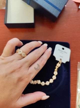 Conjunto Anillo y Pulsera Angelic Dorado