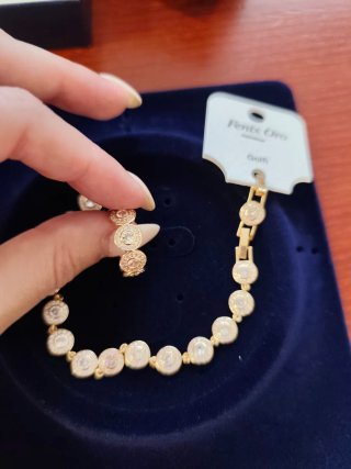 Conjunto Anillo y Pulsera Angelic Dorado