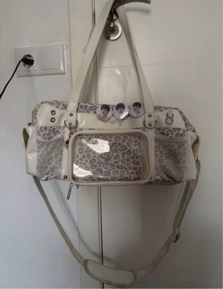 Bolso de hombro con estampado de leopardo