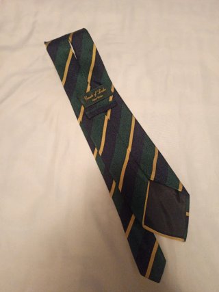 Corbata Cravats of London Rayas Azul/Verde y amar