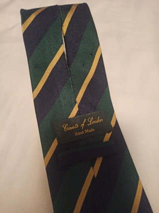 Corbata Cravats of London Rayas Azul/Verde y amar