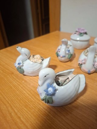 Lote 12 Mini Joyeros Porcelana Flores