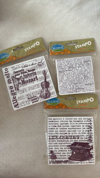 3 sellos de goma scrapbooking