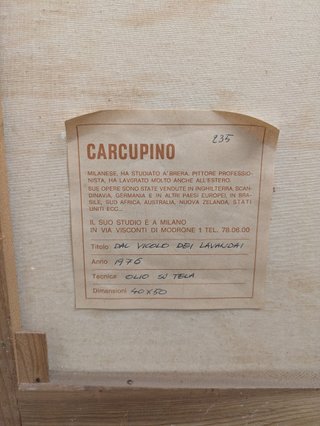 Quadro Carcupino Vicolo dei Lavandai Milano