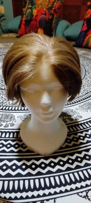 Peluca mujer rubia y castaña