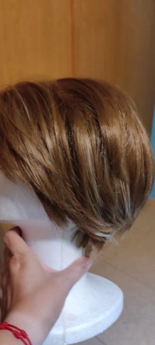 Peluca mujer rubia y castaña