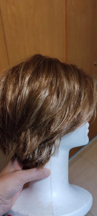 Peluca mujer rubia y castaña