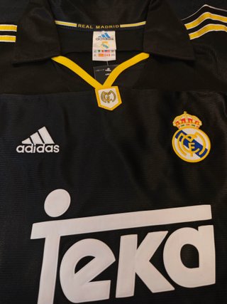Camiseta Real Madrid 7 Raúl Negra Talla XXL