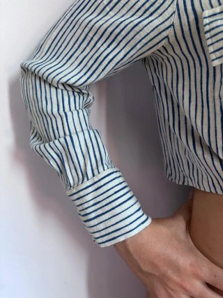Blusa Zara Rayas Azul y Blanco
