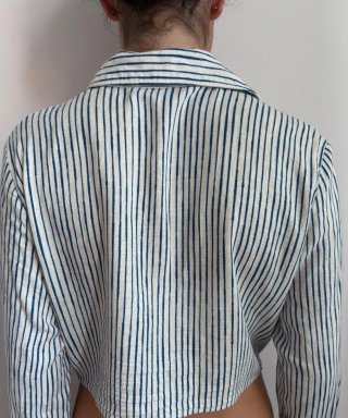 Blusa Zara Rayas Azul y Blanco