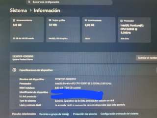 ORDENADOR W11 8GB.  OFFICE  WIFI