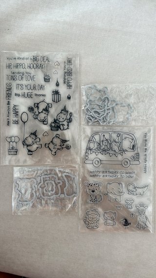 2 Juegos Sellos + Troquel Scrapbooking Animales