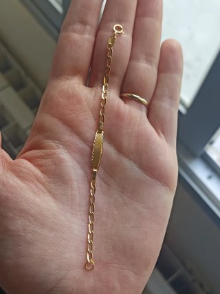 Pulsera Bebé Placa Oro 18klt