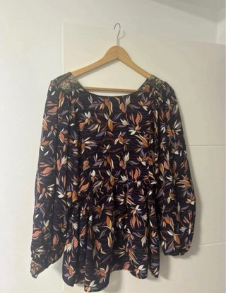 Blusa de Jeuvre Estampada Manga Larga