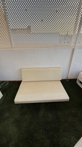 Cojines Palet Polipiel Blanco Exterior