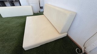 Cojines Palet Polipiel Blanco Exterior