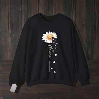 Sudadera negra con estampado de flor