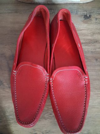 Mocasines Prada Rojos Piel
