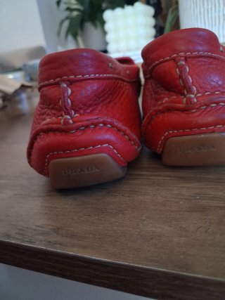 Mocasines Prada Rojos Piel