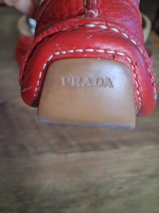 Mocasines Prada Rojos Piel