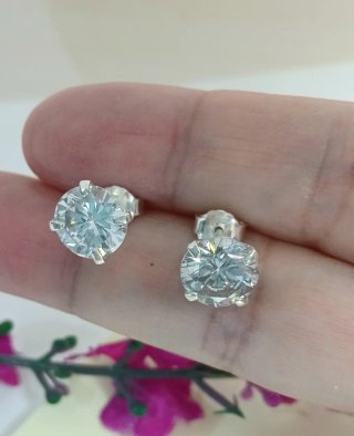 Pendientes Plata Ley con Circonitas 8mm