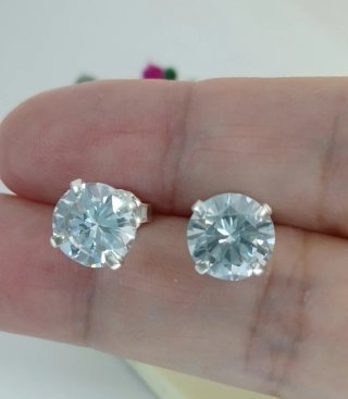 Pendientes Plata Ley con Circonitas 8mm