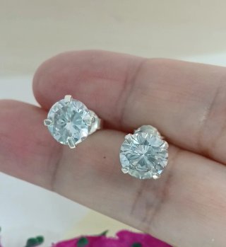 Pendientes Plata Ley con Circonitas 8mm
