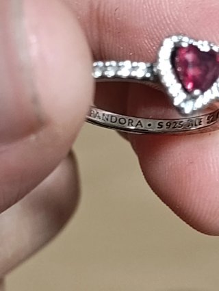 Anillo Pandora Corazón Rojo Plata