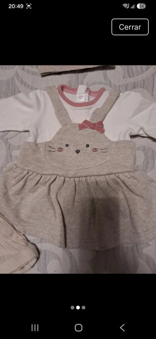 Pack/lote de 2 vestidos para bebé niña. Talla 55cm