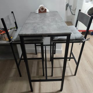 Taburete Barra Cocina Gris y Negro