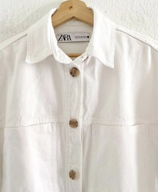 Chaqueta vaquera blanca Zara 100% algodón talla XS