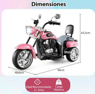 Moto Eléctrica Trike Niña Rosa
