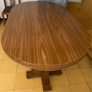 Mesa de comedor ovalada de madera, desplegable!