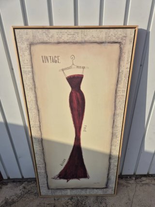 Cuadro Vintage vestido rojo