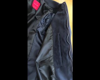 Giubbino bomber scamosciato e jersey blu Zara S