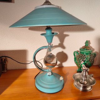 Lámpara Art Decó Saturno Azul/Verde