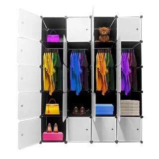 Armario Vestidor Negro 20 Cubos/Puertas NUEVO