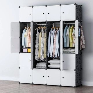 Armario Vestidor Negro 20 Cubos/Puertas NUEVO