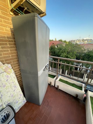 Armario exterior resina plástico gris 68x166x39 cm
