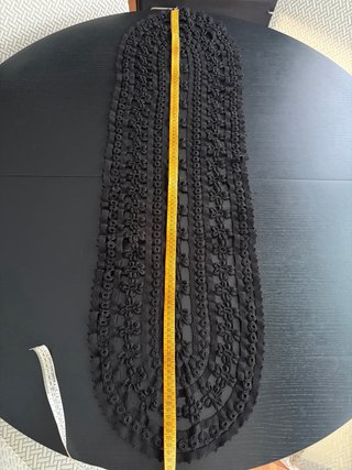 Tapete de ganchillo camino de mesa crochet negro
